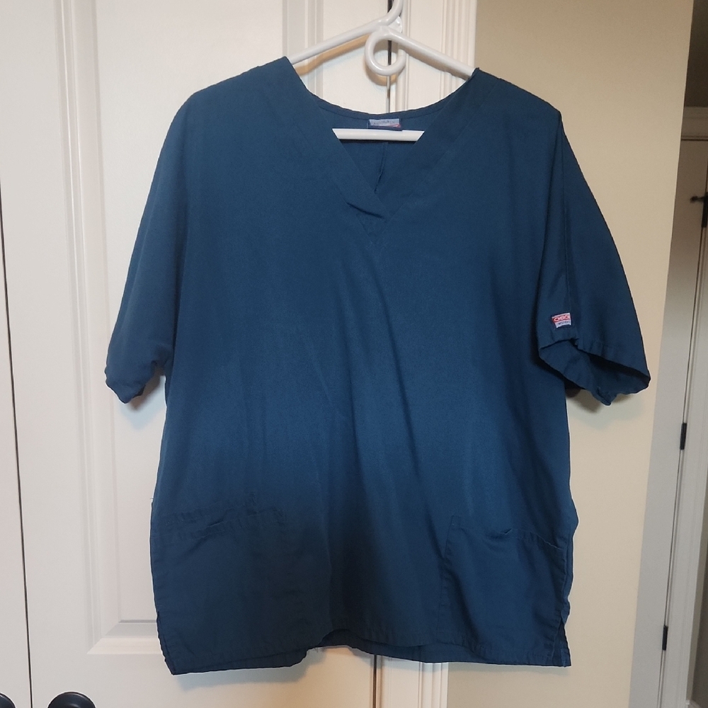 Cherokee Workwear Carribean Blue Scrub Top 2X